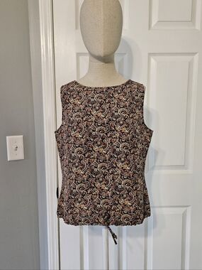 Merona Black Paisley Sleeveless Tie-Hem Camisole